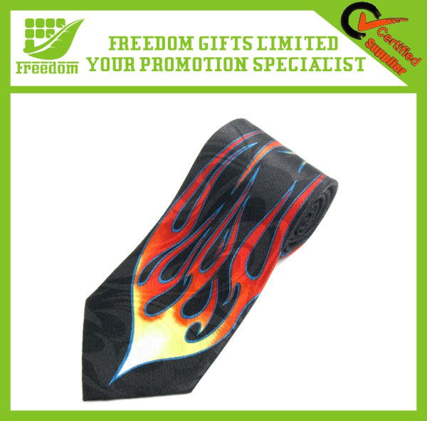 Customized Design Flame Printing Necktie