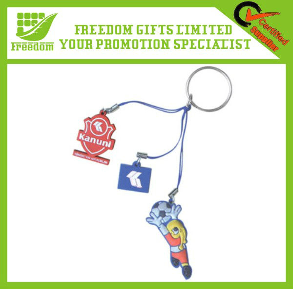 Advertising Customized PVC Rubber Key Rings for Promotion