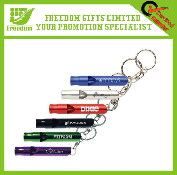 Printed Any Logo Metal Whistle Lanyard