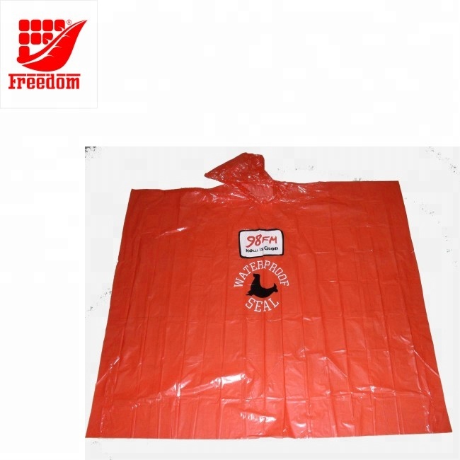 Hot Selling Customized Brand Printed Disposable Raincoat