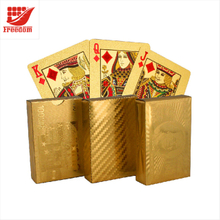 Durable Waterproof Luxury 24K Gold Foil Playing Cards with Wooden Box