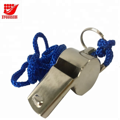 Promotional Top Quality Logo Printed Metal Whistle With String