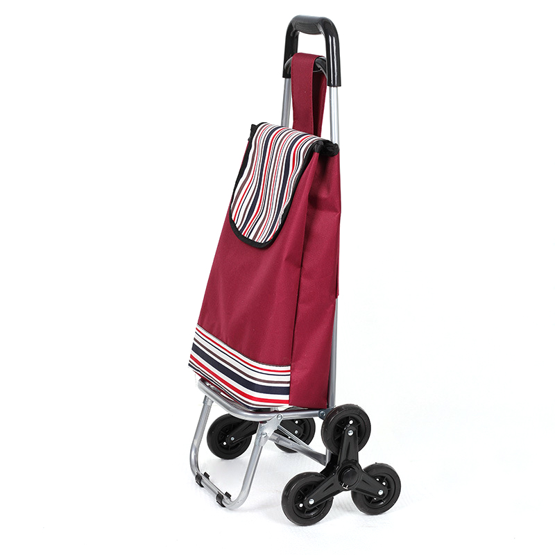Factory Promotional Folding Market Shopping Trolley Custom Portable Grocery Shopping Trolley Cart Bags