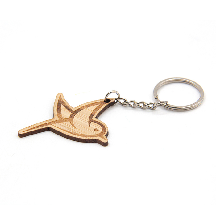 Custom Design Wooden Key Chain Key Ring Bird Shape Wood Keychain