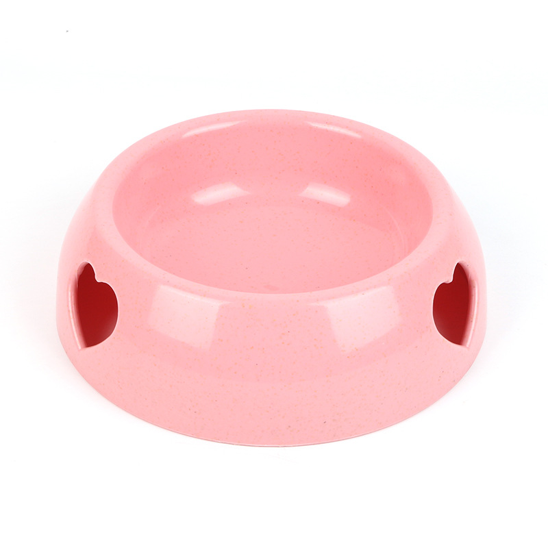 Factory Direct Sale Heart Shaped Hollow Out Plastic Single Bowl Cat And Dog Food Basin