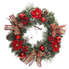 High Quality Artificial Pine Garland With Red Berries Cones Christmas Wreath