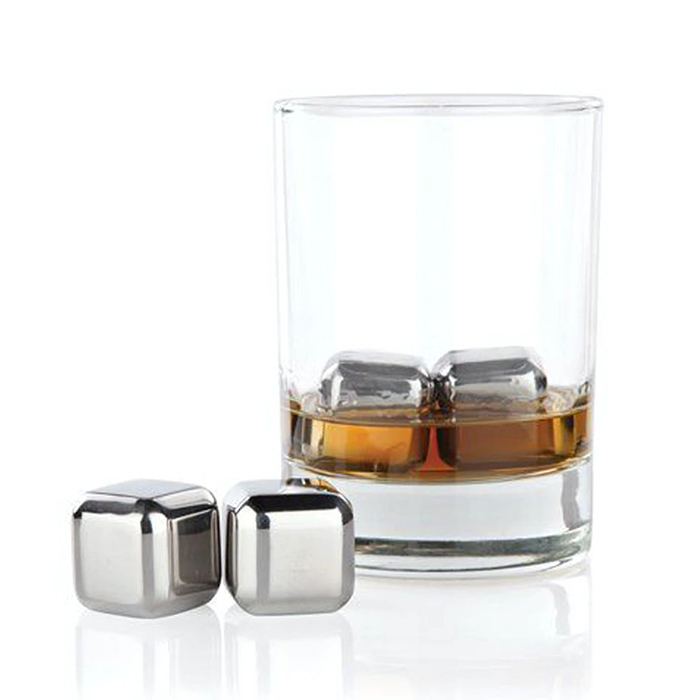 Amazon Hot Sale Food Grade Stainless Steel Chilling Whiskey Stones Ice Cubes For Bar