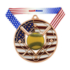 High Quality Logo Custom Casting Sports Award Medal Softball Medal With Ribbon