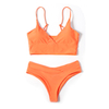 High Quality Two-piece Solid Color Woman Swimwear Wholesale High Waist Triangle Bikini