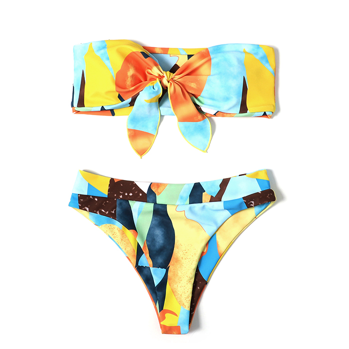 Wholesale Double-sided Print Bow Sexy Lady Bikini Two Piece Swimsuit Multi - Color Beach Hot Spring New Swimsuit