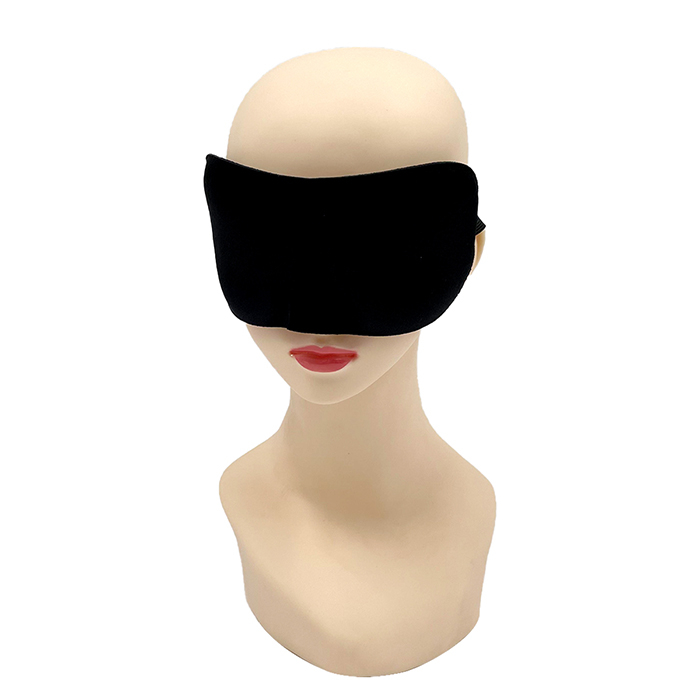 High Quality Custom Black Silk Cotton Travel Sleep Eye Mask For Sleeping