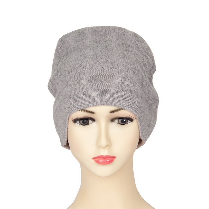 Wholesale Customize Logo Wool Cashmere Knitted Beanie Women Winter Caps Hats