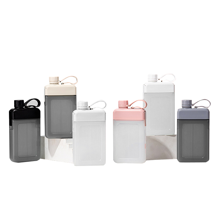 New Design Eco Friendly Custom 450ML Square Notebook Memo Flat Plastic Water Bottle