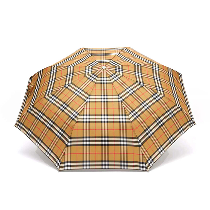Wholesale Custom Foldable Umbrella Fashion Vintage Check Folding Umbrella