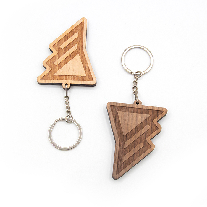 Amazon Hot Sale Custom Logo Printed Wood Wooden Keychain Key Rings