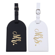 Wholesale Cheap Price PU Luggage Tag Wedding Favor Embroidery Mr And Mrs Luggage Tag
