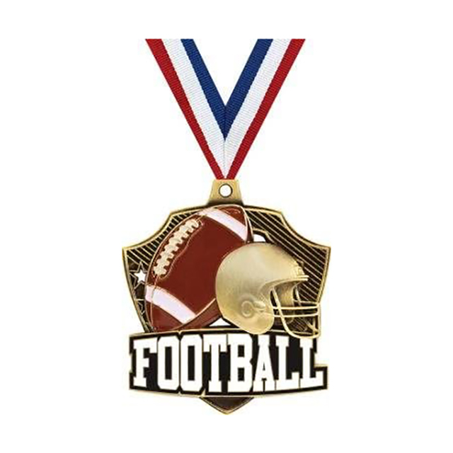 Wholesale Cheap Custom Sport Metal Soccer Football Medal With Ribbon