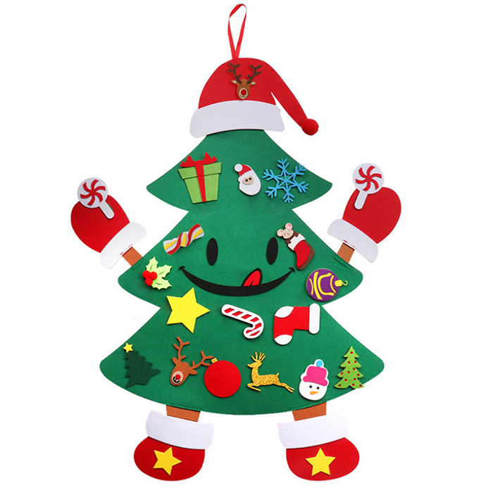 High Quality Christmas Decoration Ornaments DIY Felt Christmas Tree For Kids
