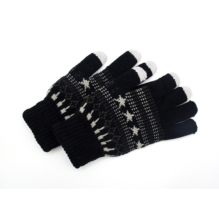 Amazon Hot Sale Touch Screen Gloves Pashmina Acrylic Jacquard Winter Women Knit Glove