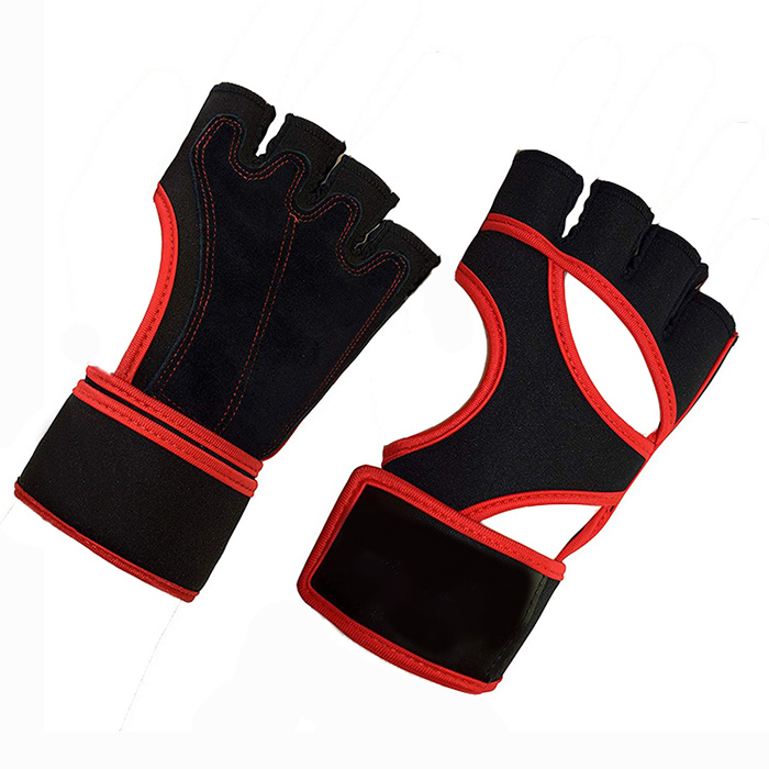 Factory Price Cowhide Gym Gloves Body Building Training Fitness Gloves