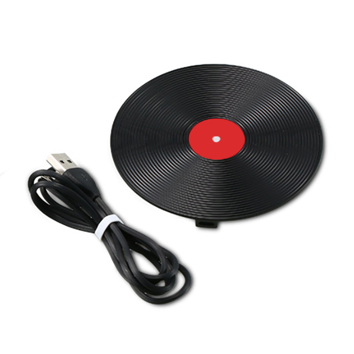 Custom Design Vinyl Record Wireless Charger Retro Mobile Phone Wireless Charging