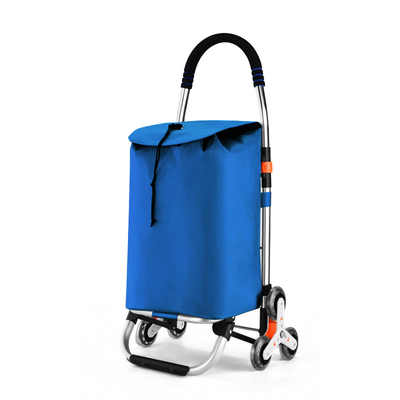 High Quality Folding 3 Wheels Upstairs Shopping Trolley Bag Reusable Waterproof Oxford Trolley