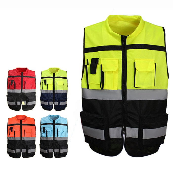 Wholesale Cheap Price High Visibility Engineer Reflective Safety Vest With Pockets