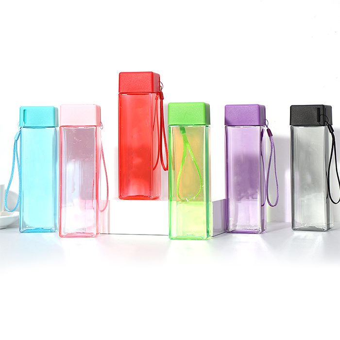 Best Selling Fashion Plastic Square Water Bottle Outdoor Sport Travel Camping Bottle