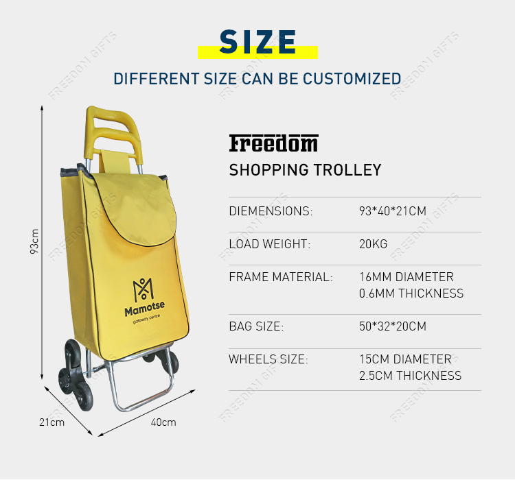 Ultralight Fabric Grocery Shopping Trolley Lightweight Collapsible