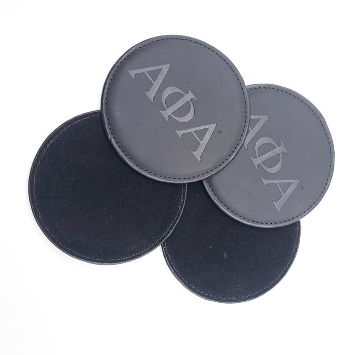 Wholesale Round Leather Cup Coaster Coffee Drink PU Mat