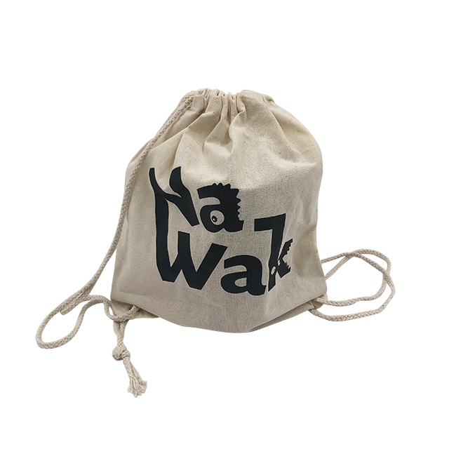 Wholesale high quality drawstring cotton bag with custom printed logo 