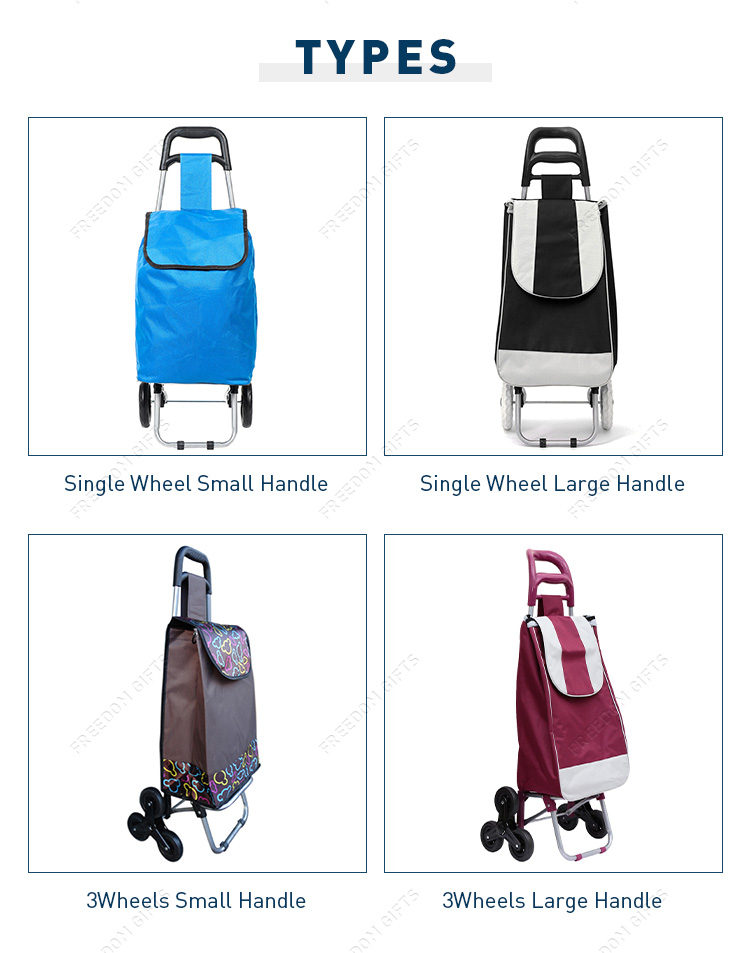 Ultralight Fabric Grocery Shopping Trolley Lightweight Collapsible